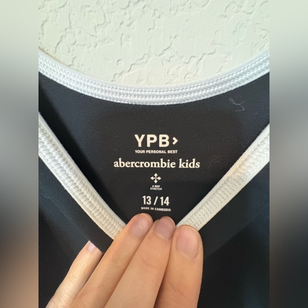 Abercrombie Kids GIRLS Black Jumpsuit White Edging ypb - Picture 6 of 8